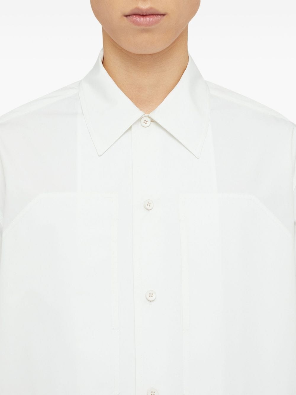 patch pockets cotton shirt - 4