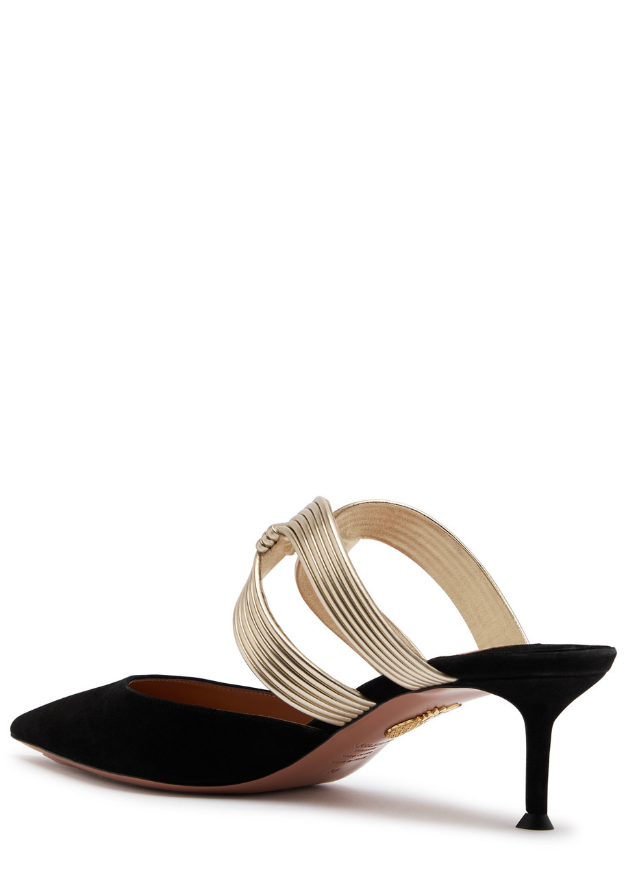 Aquazzura Esencia 50 Sculpted Suede Mules - 2