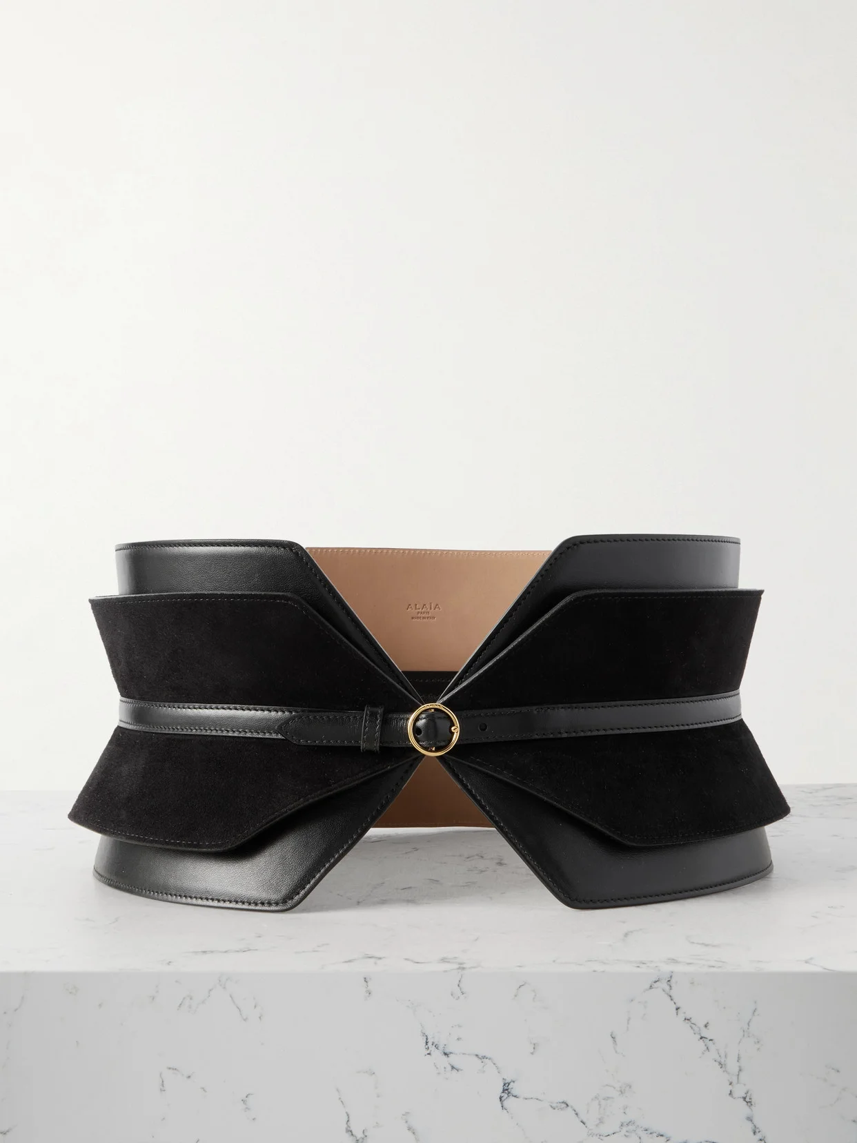 Leather And Suede Waist Belt - 1