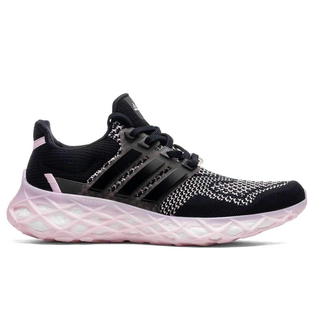 ADIDAS ORIGINALS WOMEN'S ULTRABOOST WEB DNA - CORE BLACK/CLEAR PINK - 1