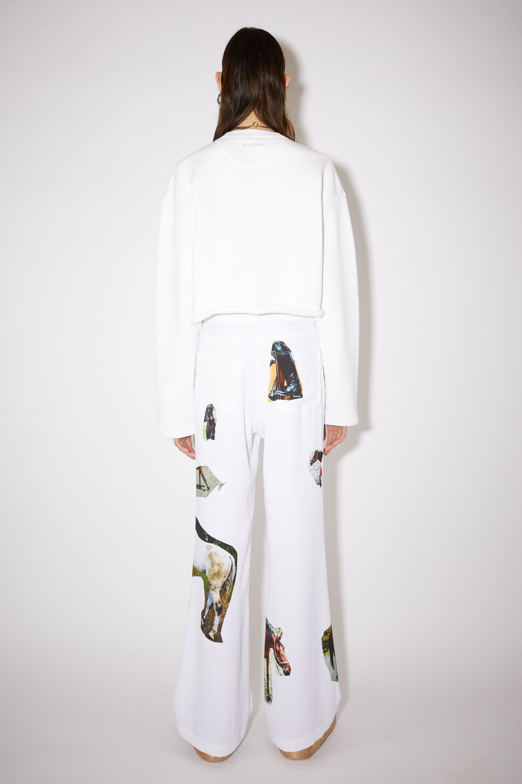 Digital print trousers - White - 3