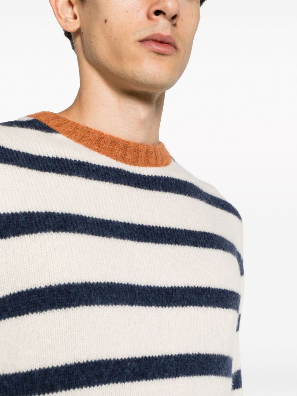logo-patch striped jumper - 5
