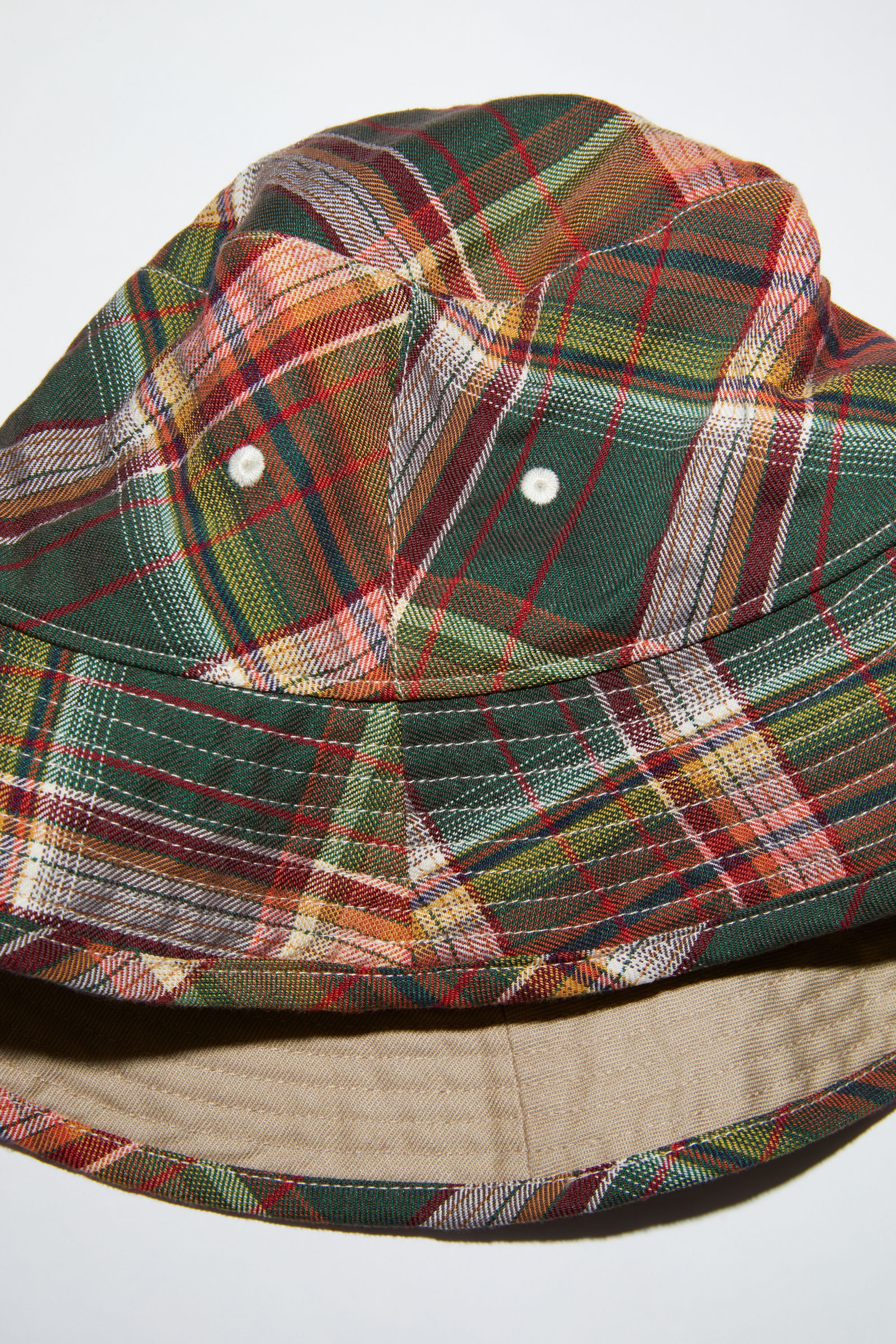 Checked bucket hat - Green/red - 5
