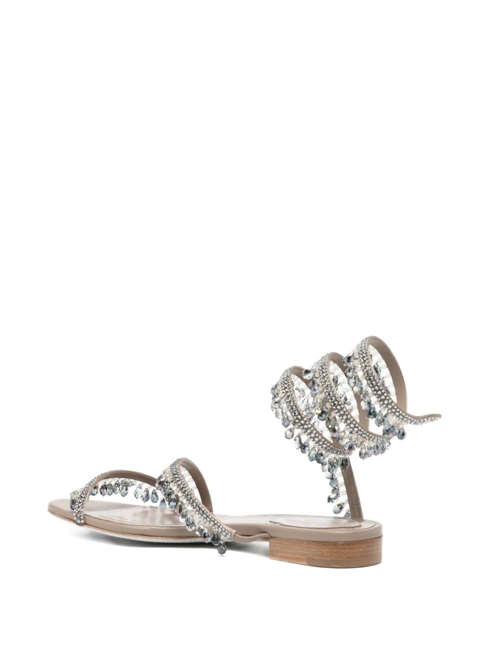 crystal-embellished spiral-wrap sandals - 3