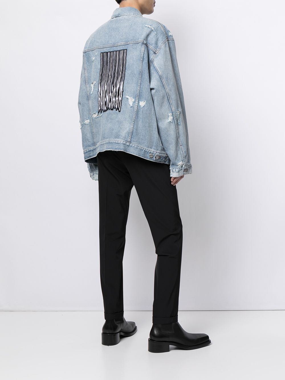 distressed-effect denim jacket - 2