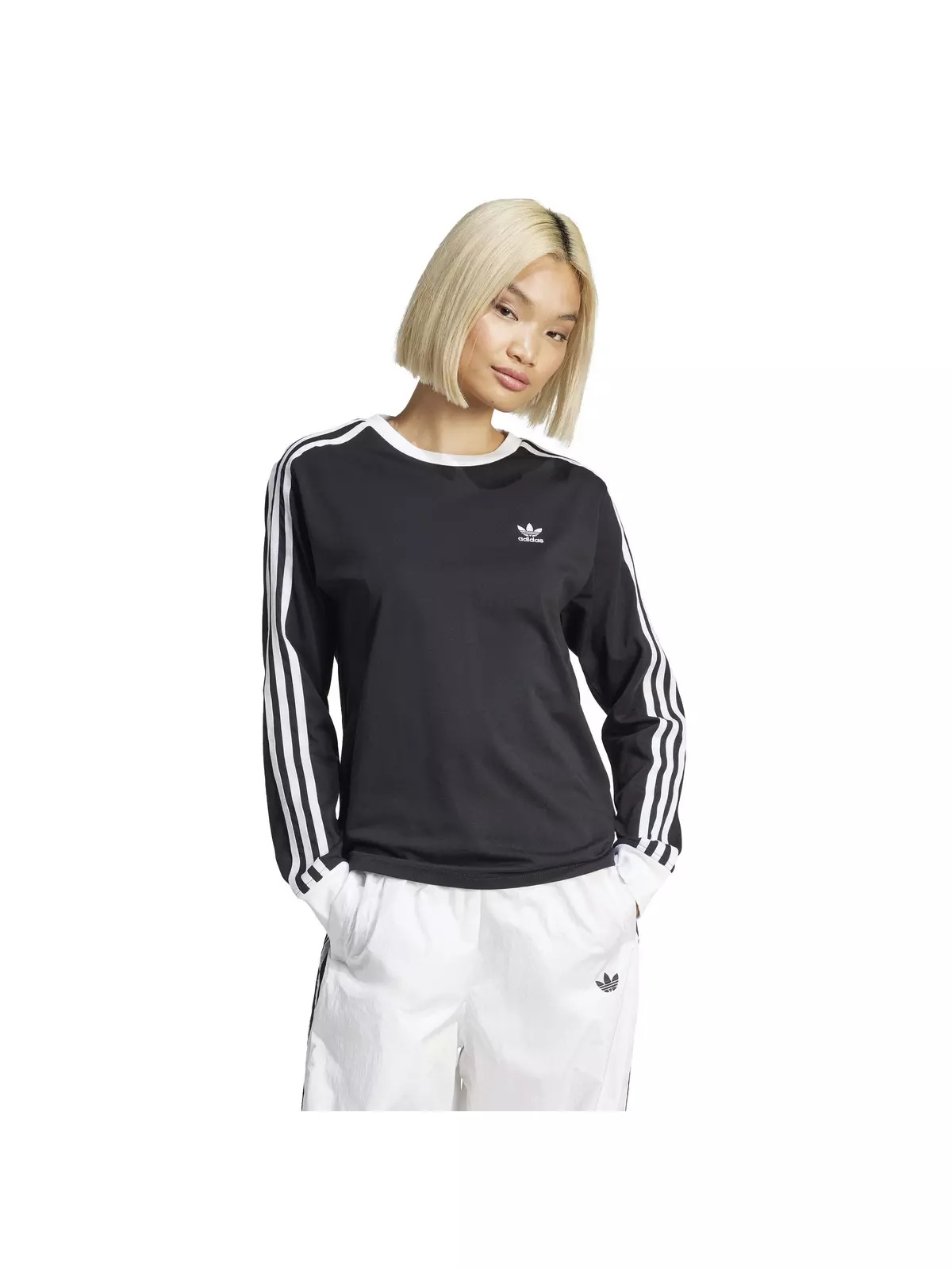 Originals Women's Adicolor 3-Stripes Regular Long-Sleeve T-Shirt -Black - 1