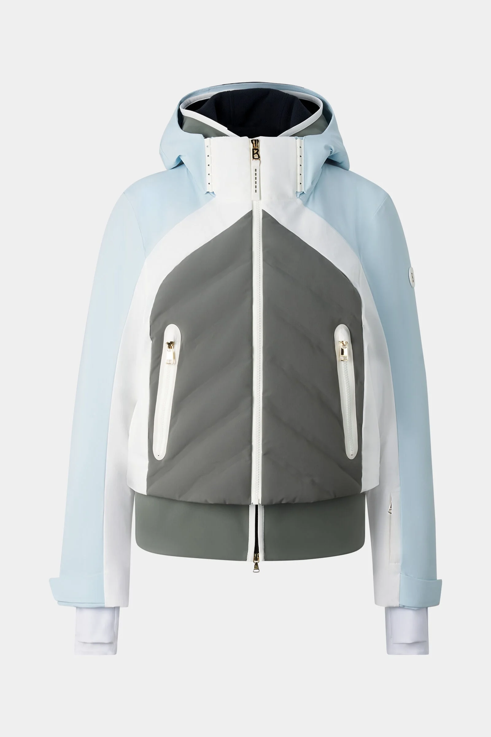 Sara Ski Jacket in Light Blue/Olive - 1