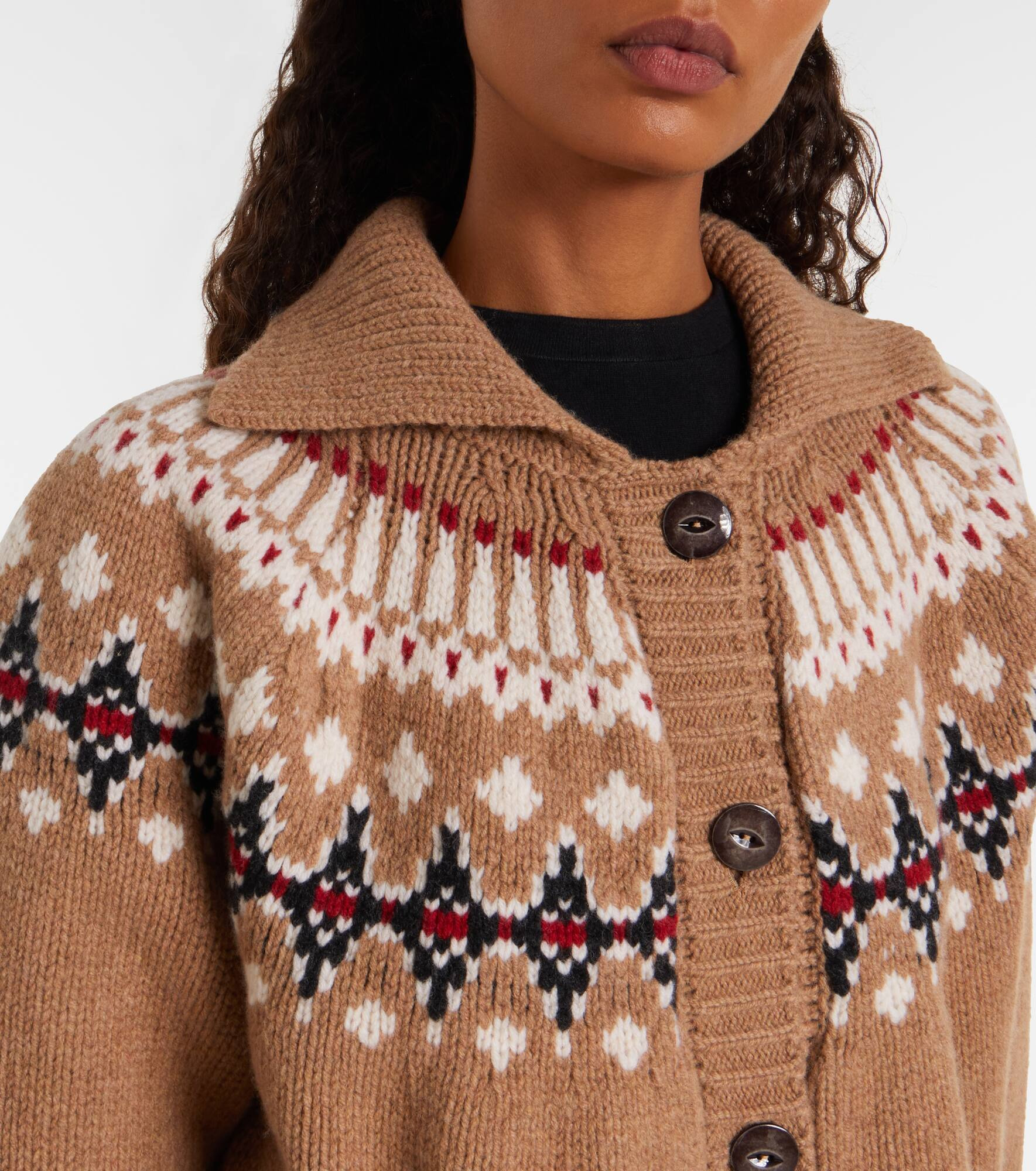 Sweet jacquard virgin wool cardigan - 4