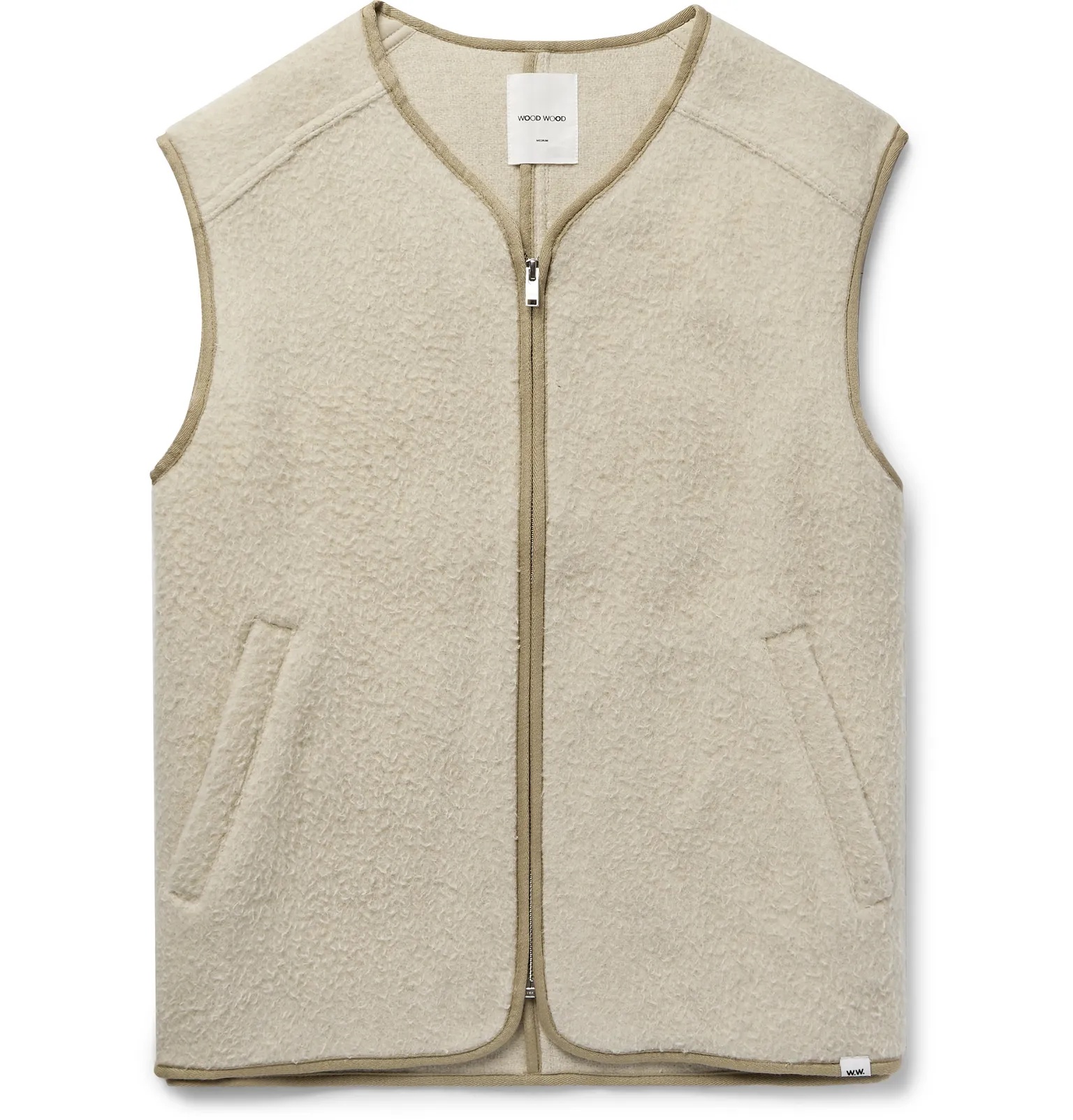 Victor Piped Brushed Wool-Blend Gilet - 1