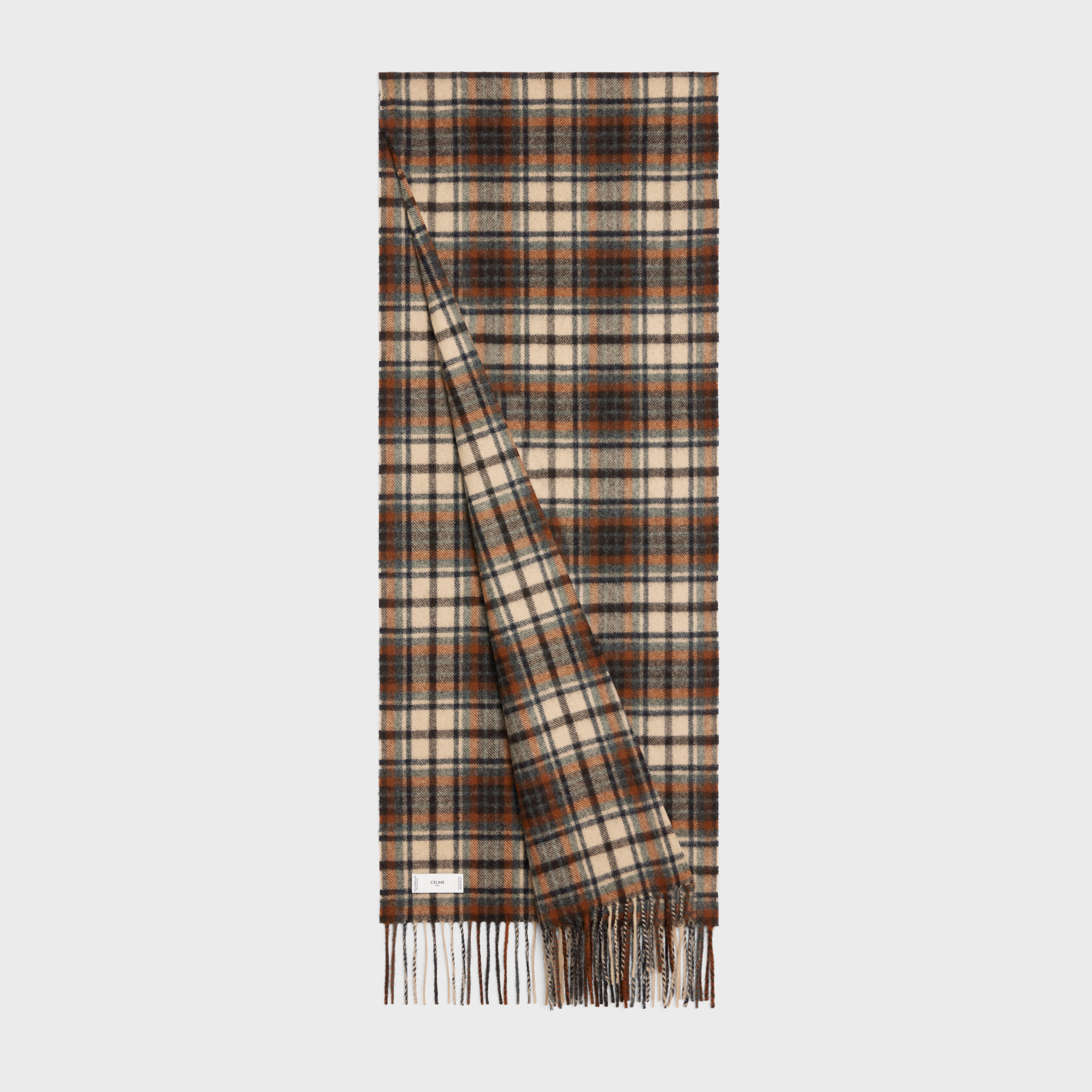 scarf in checked cashmere - 4