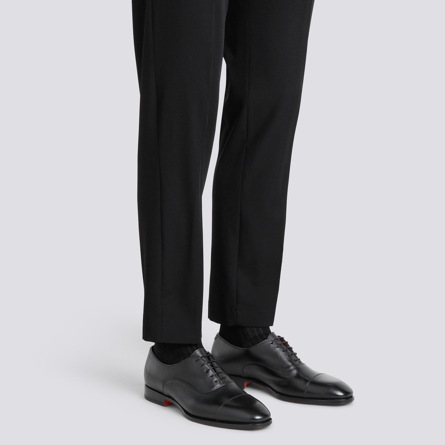 Men's black leather Oxford shoe - 2