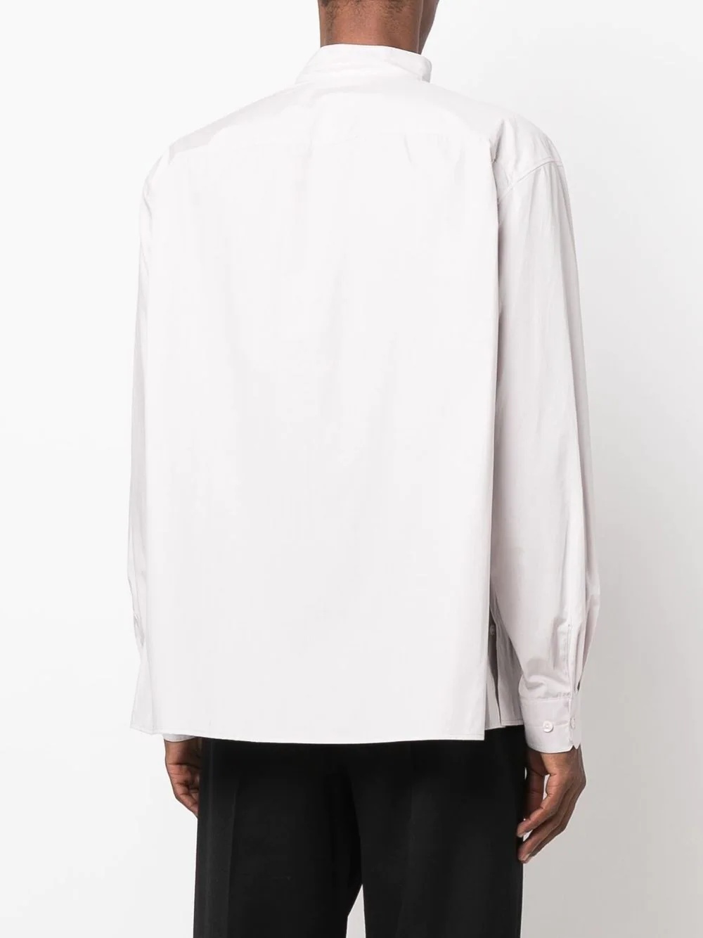 band-collar cotton shirt - 4