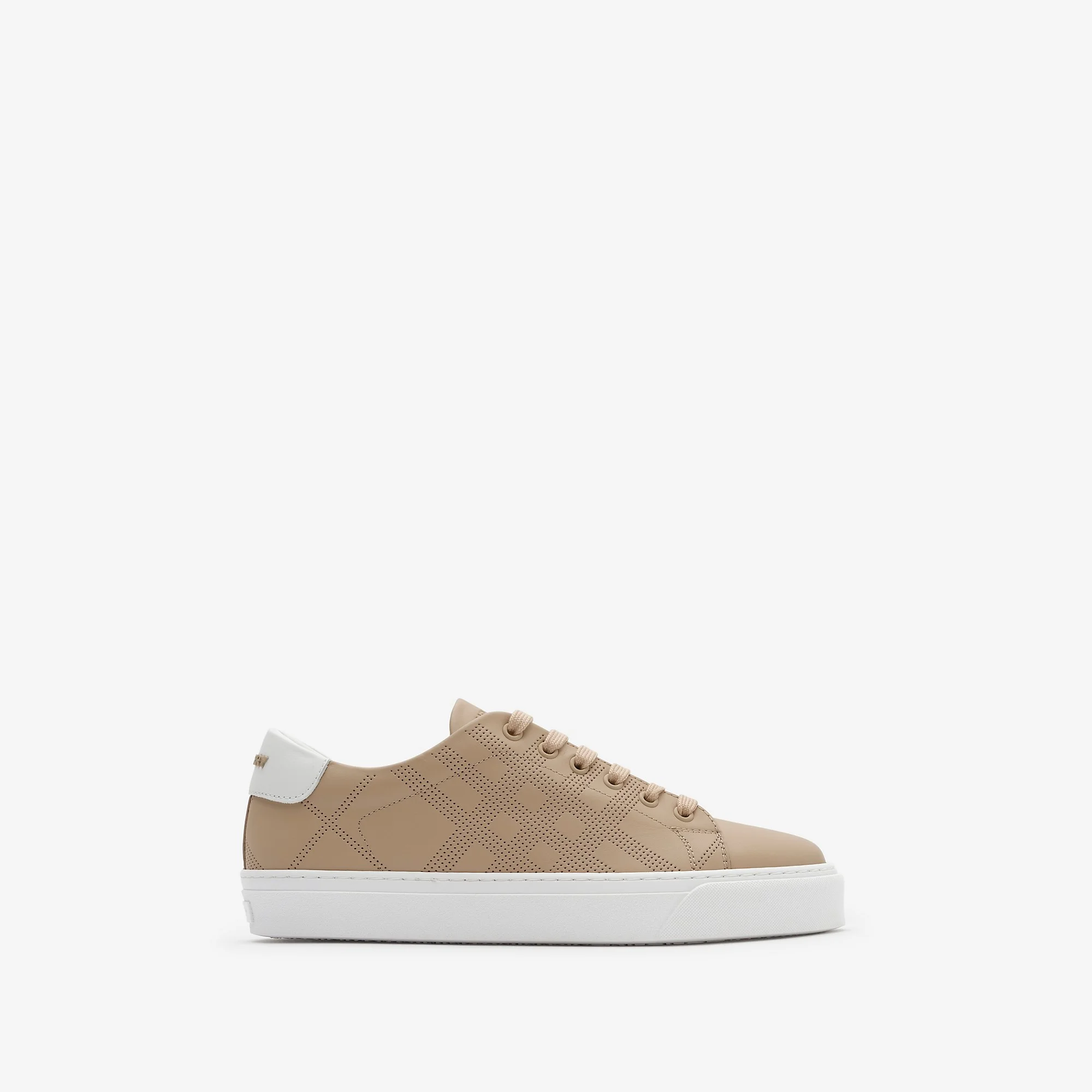 Check Leather Sneakers - 1