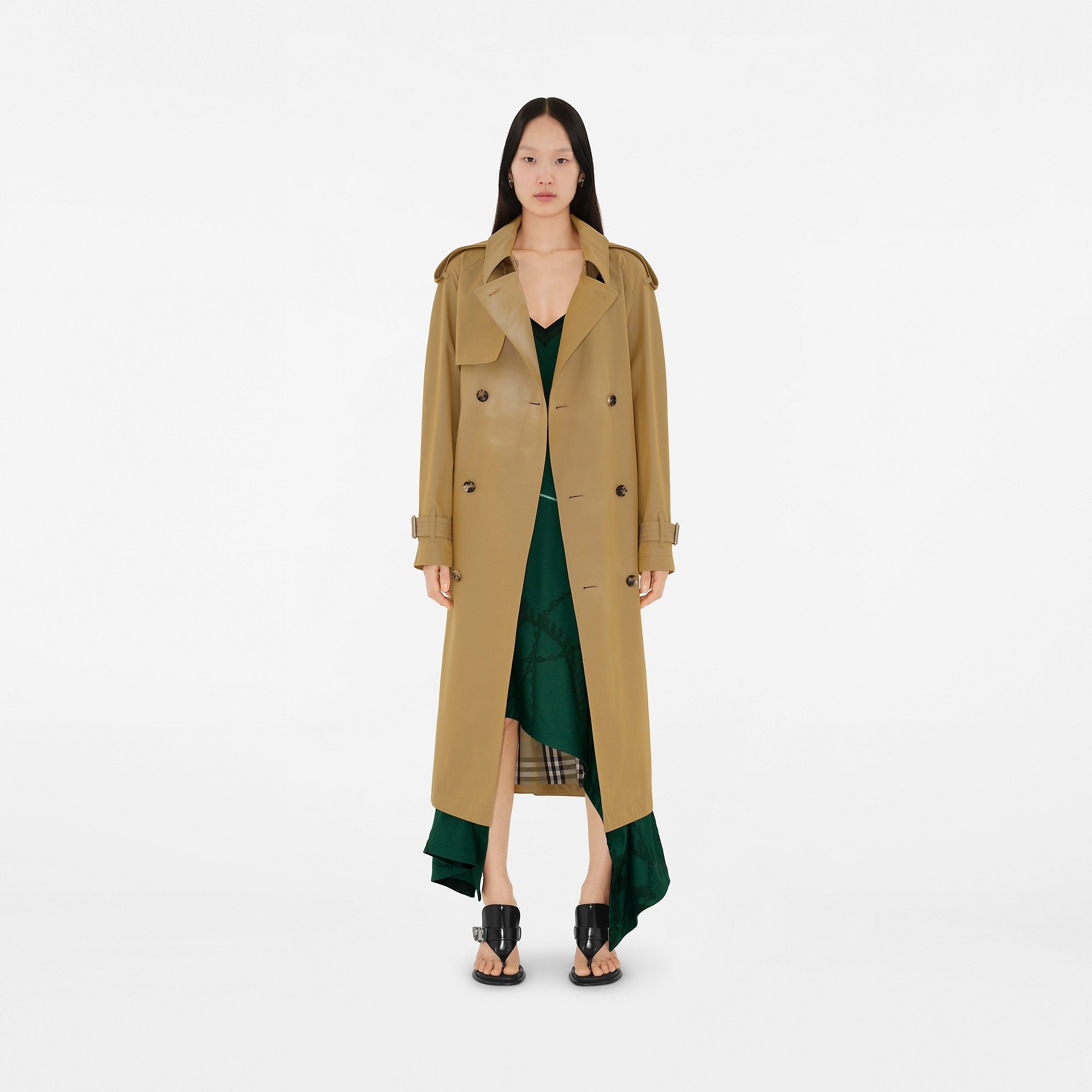 Long Gabardine Trench Coat - 2