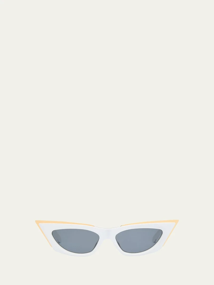V-Goldcut I Acetate & Titanium Cat-Eye Sunglasses - 1