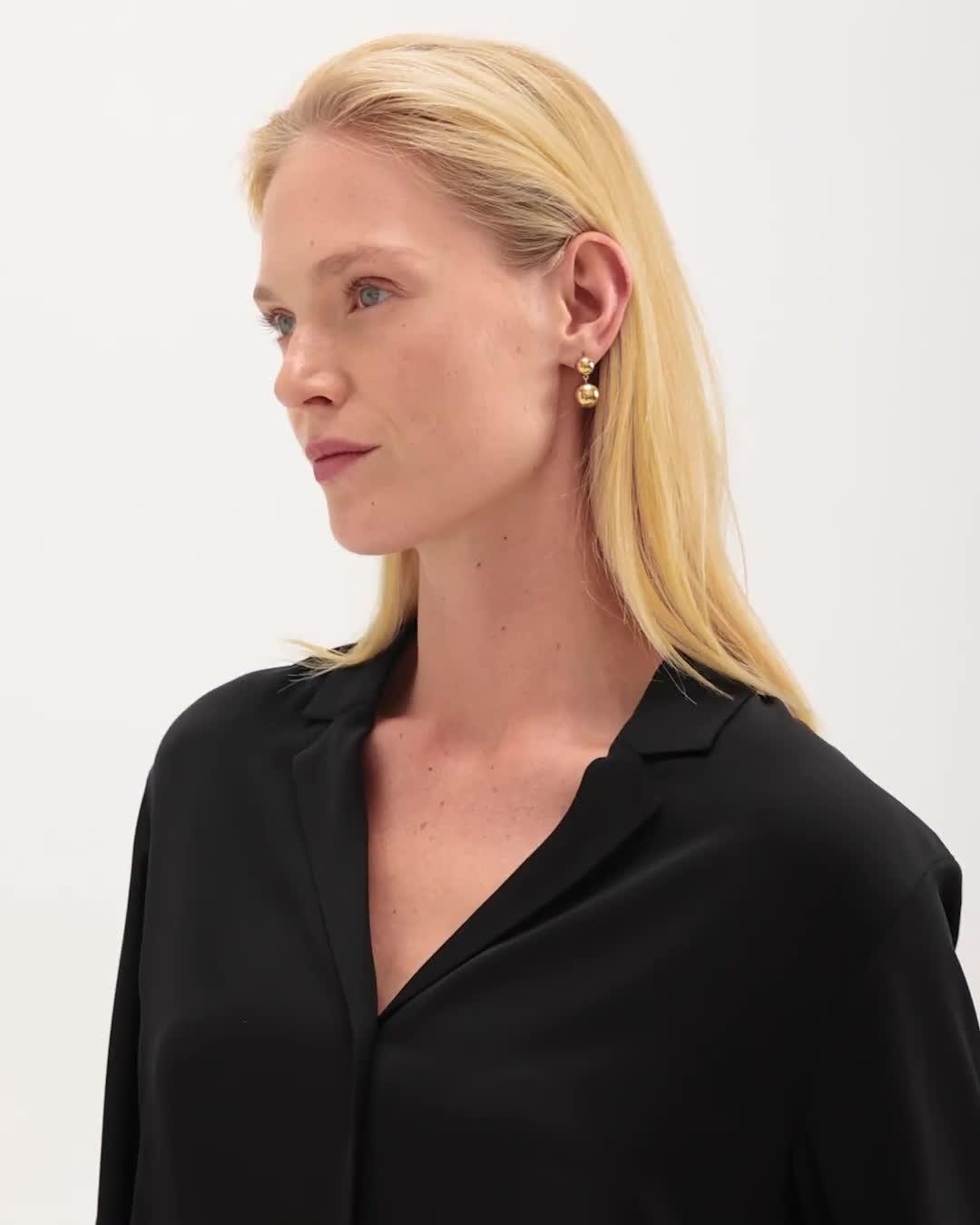 Notched Lapel Blouse in Silk Georgette - 7