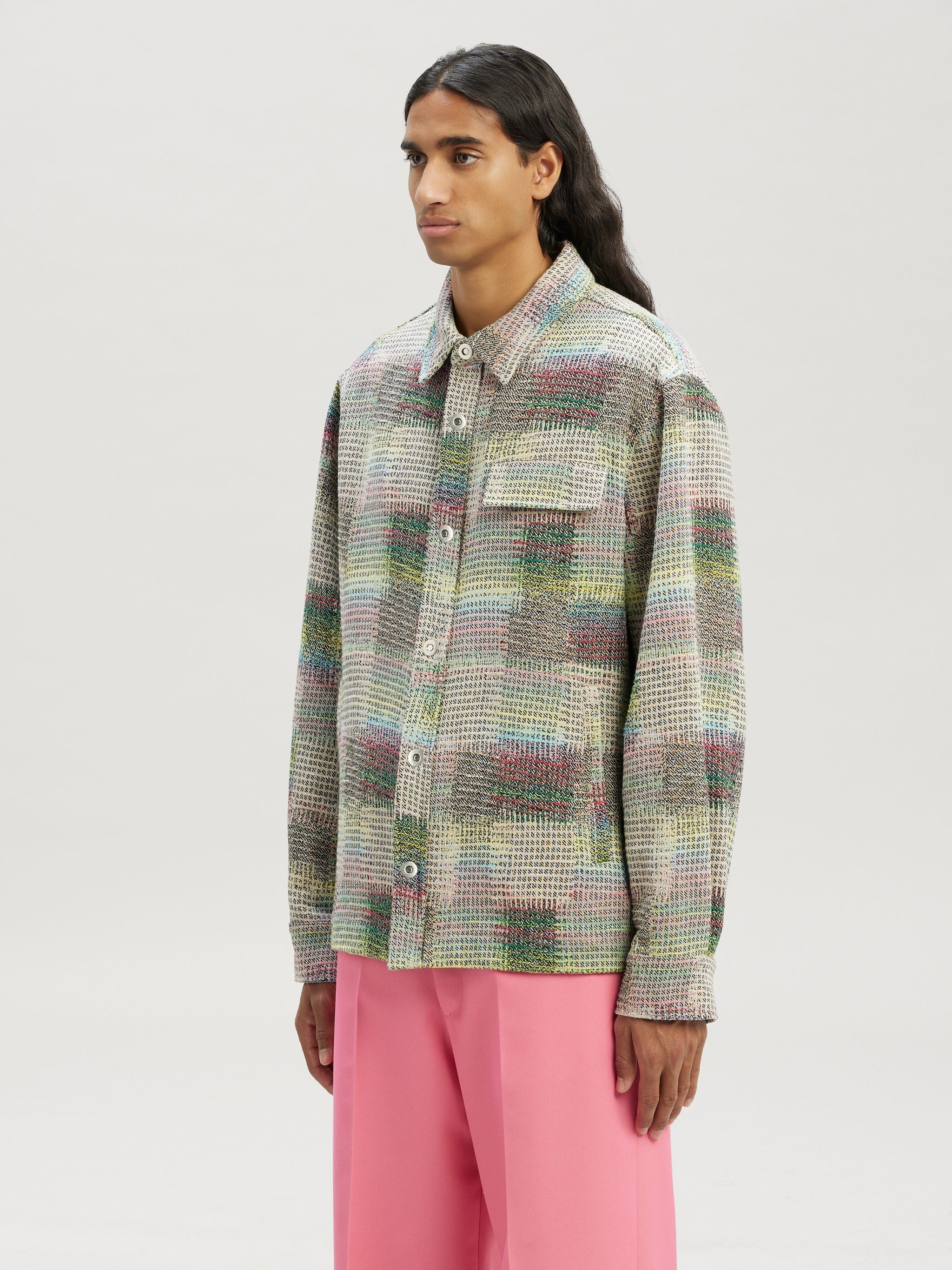 Jacquard Curved Logo Overshirt - 4