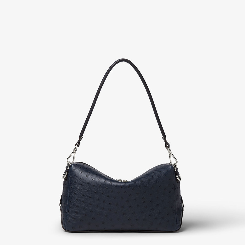 Fendi Lui Medium Dark blue ostrich leather bag 3