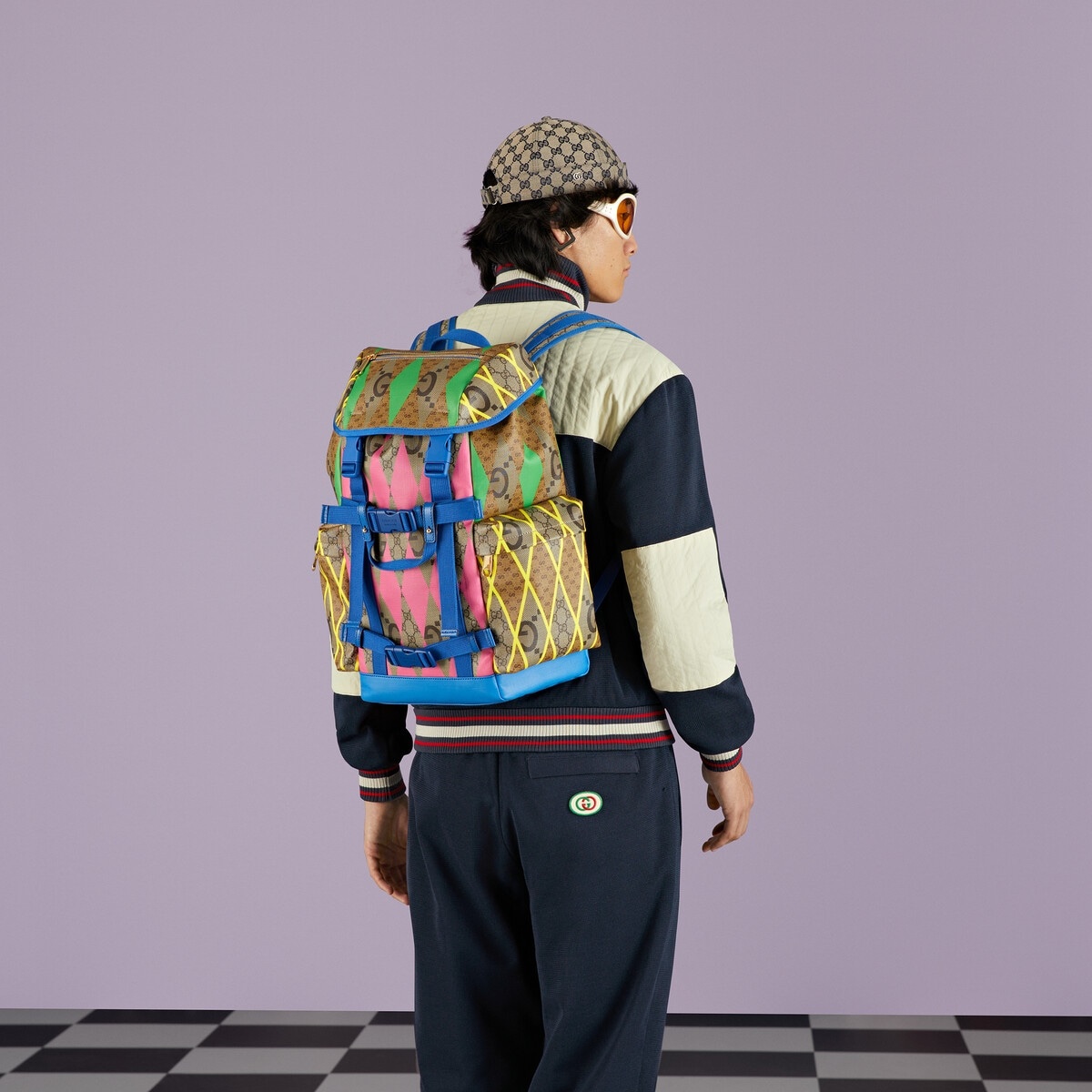 GG rhombus print backpack - 2