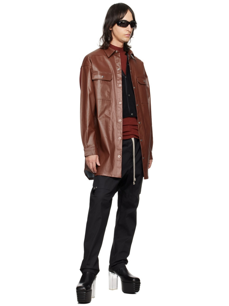 Rick Owens Burgundy Oversized Outershirt Denim Shirt outlook