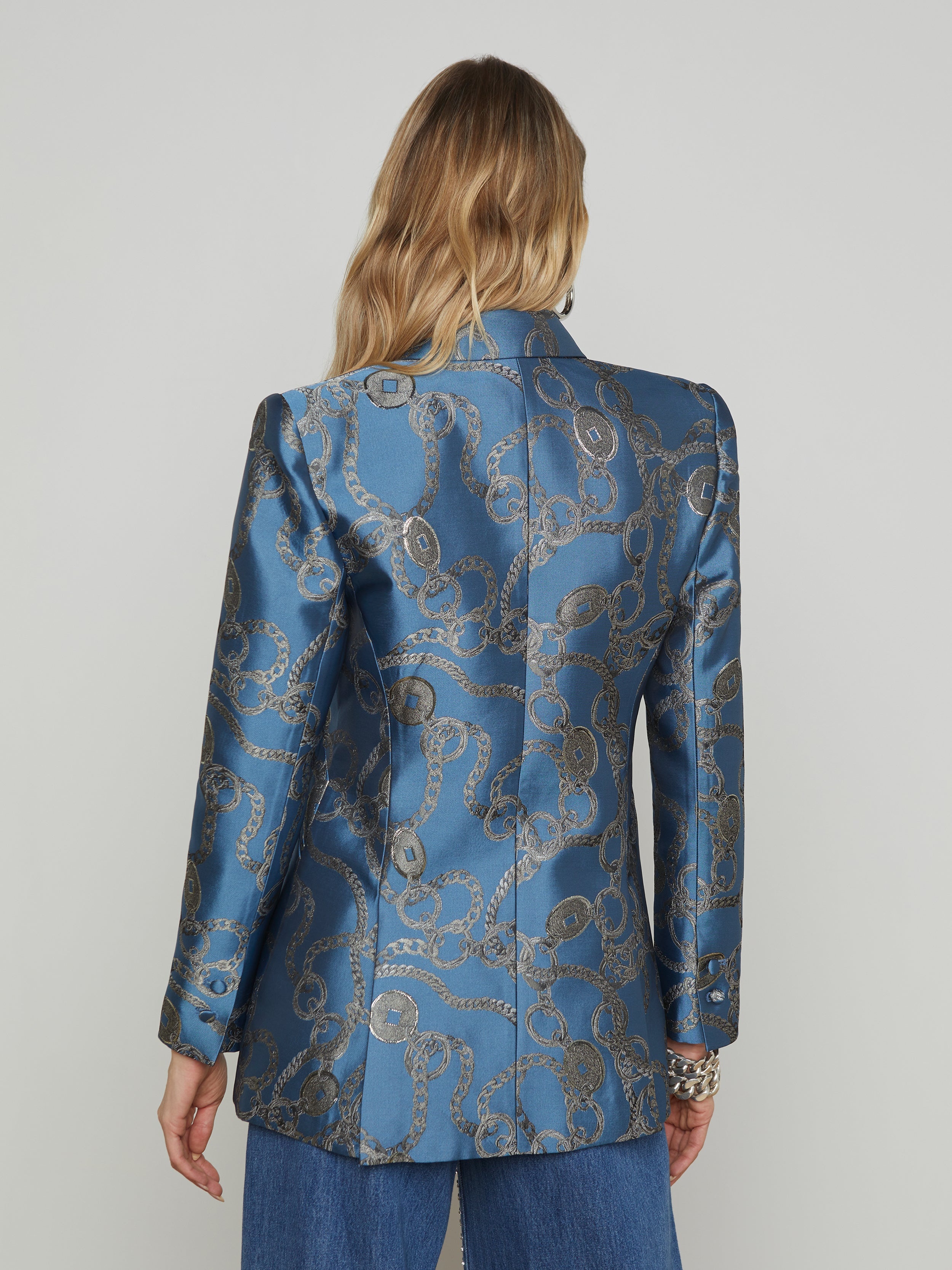 Sheila Longline Jacquard Blazer - 4