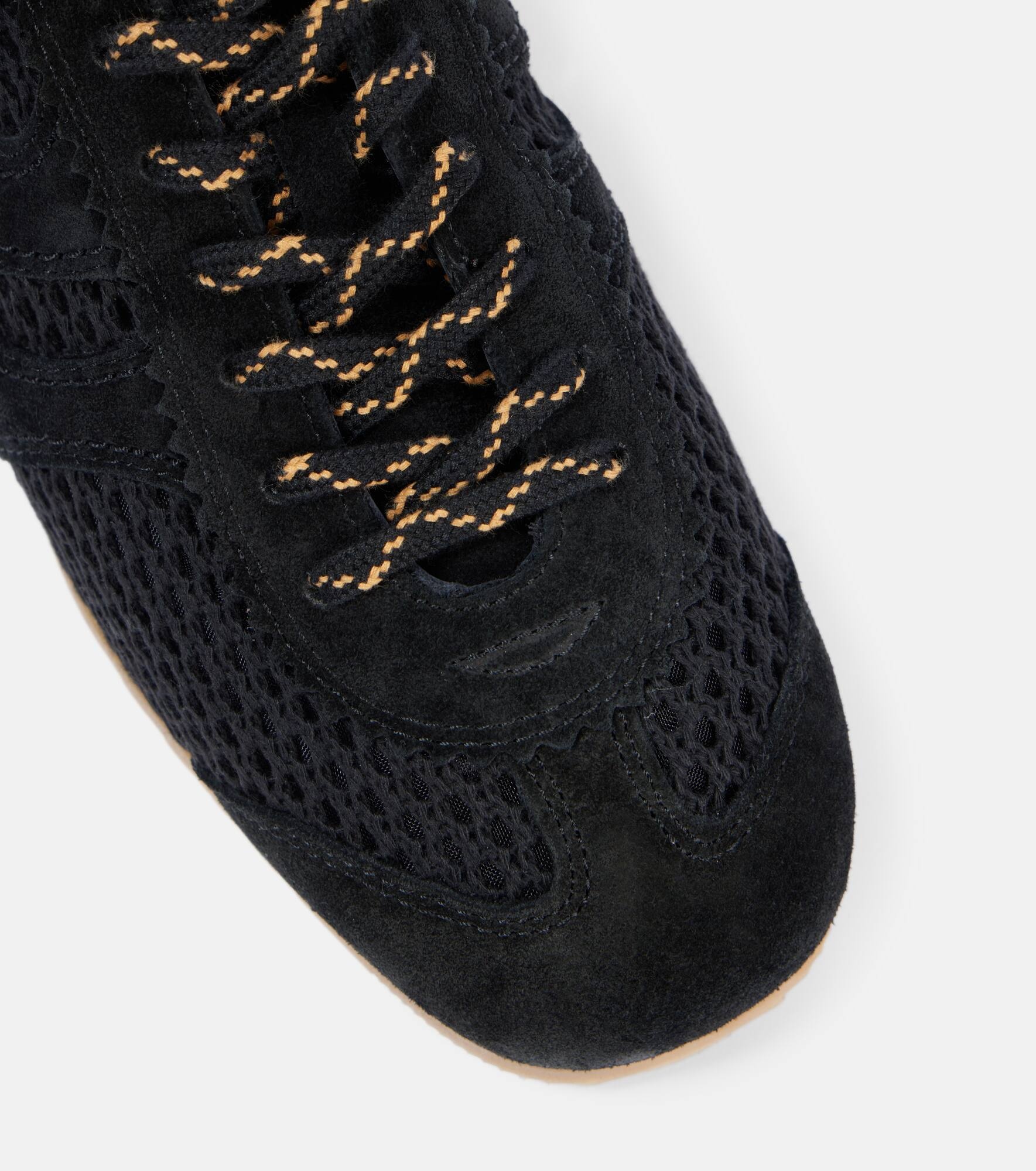 Suede-trimmed mesh sneakers - 5