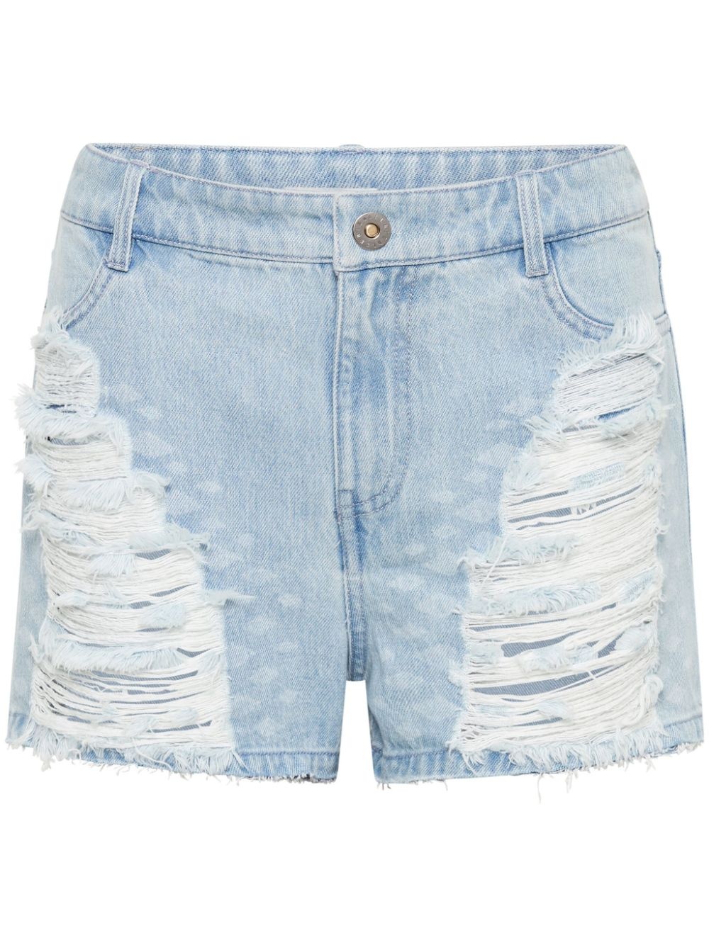 logo-patch distressed-effect shorts - 1