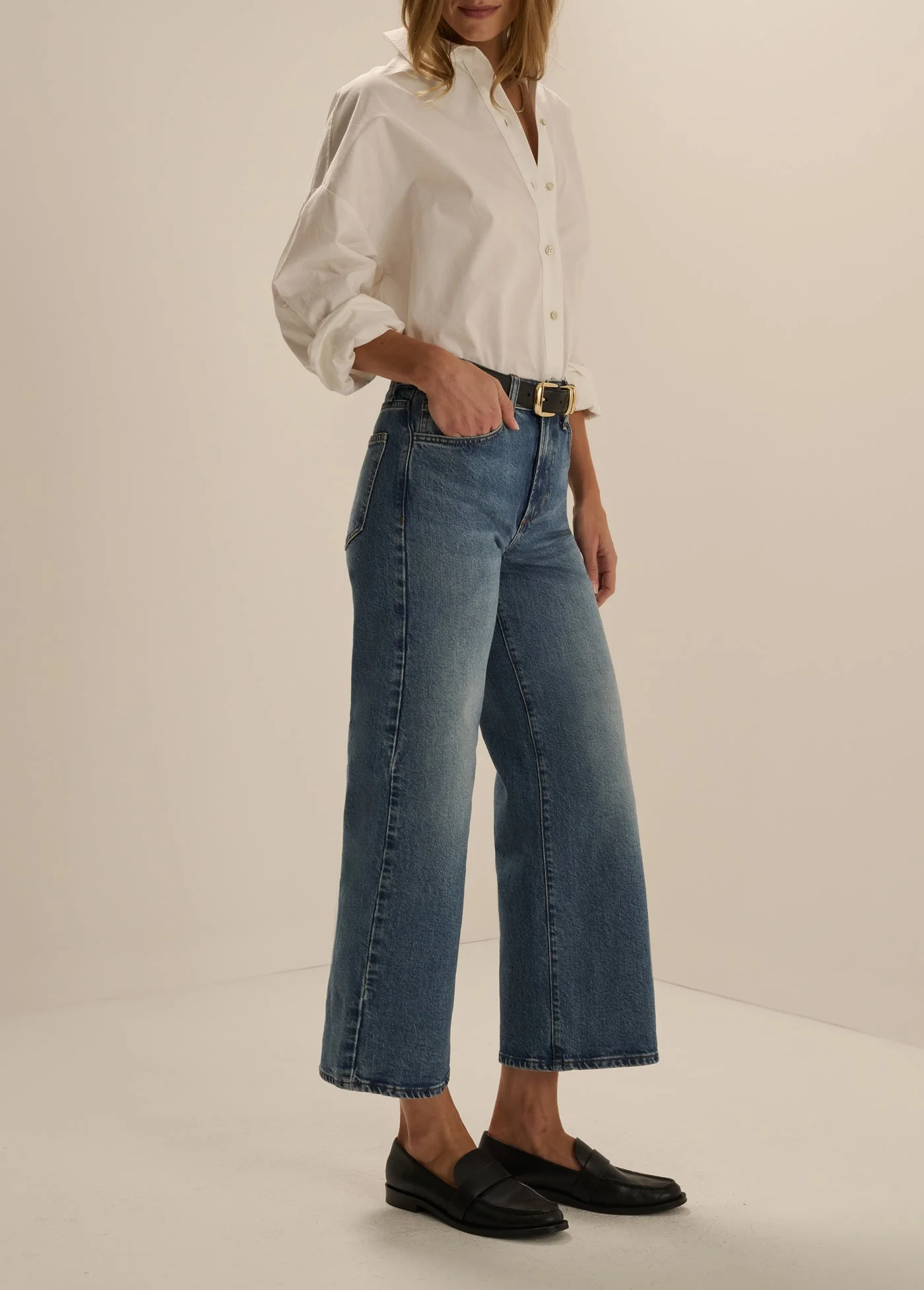 THE RUBY MID RISE WIDE LEG STRAIGHT - 1