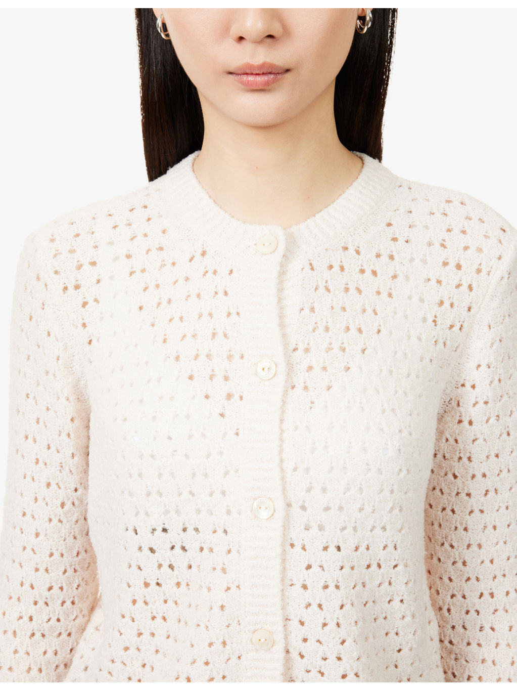 The Chenille Round-Neck Wool-Blend Cardigan - 5
