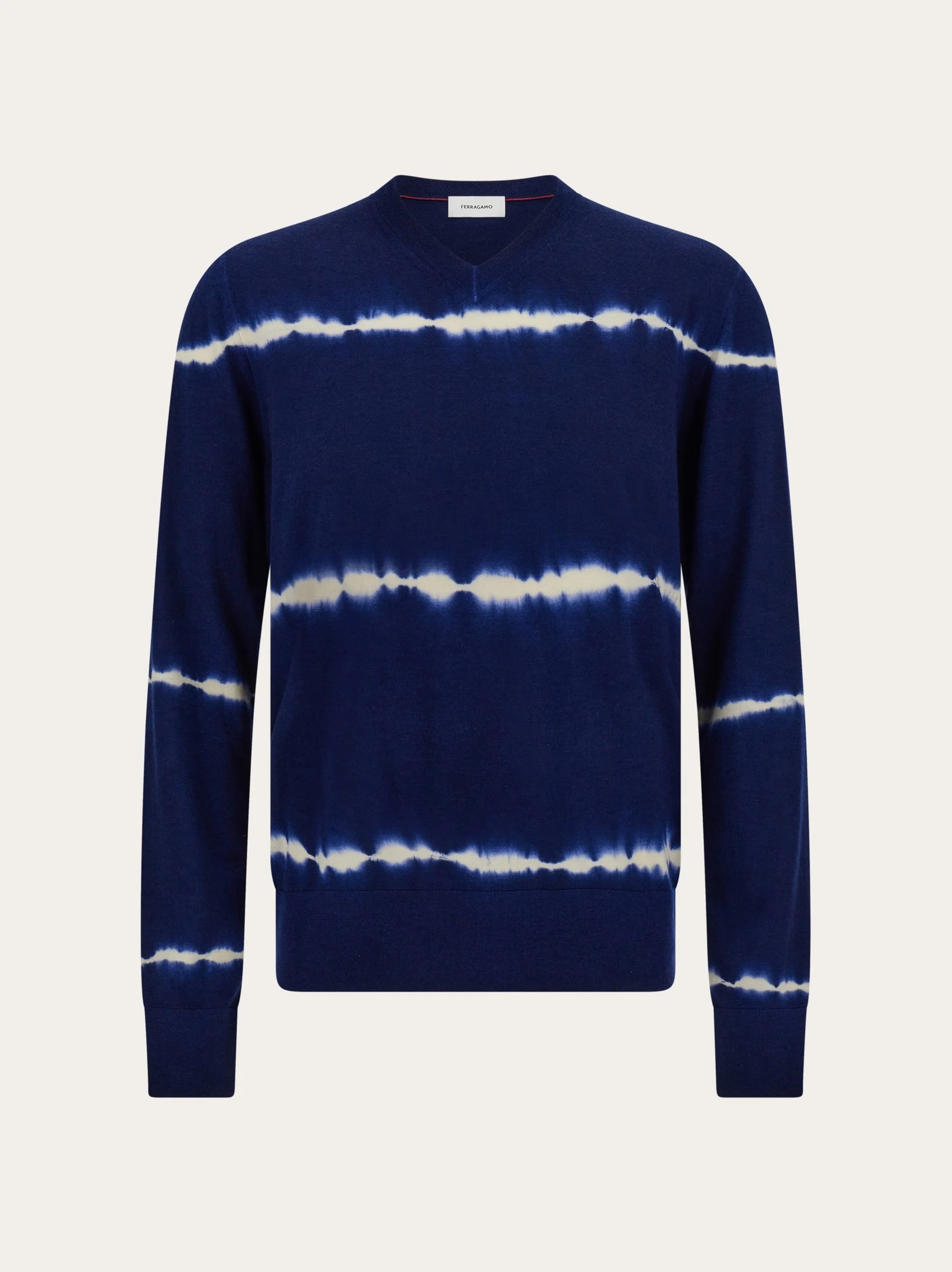 Tie dye wool V-neck pullover - 1