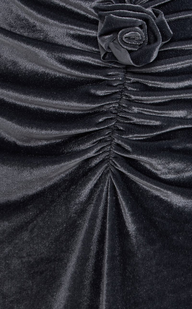 Borelli Open-Back Jersey and Velvet Maxi Dress grey 7