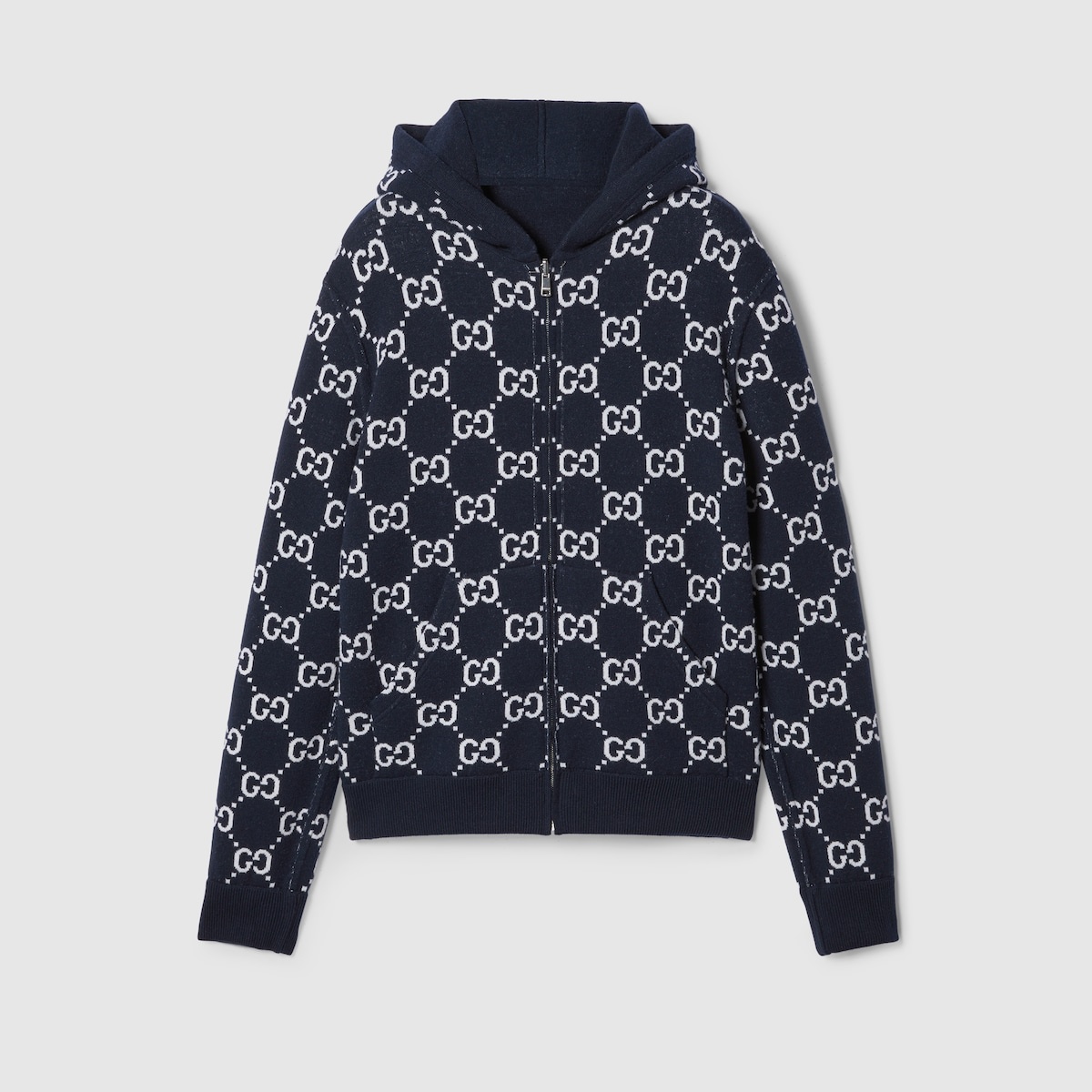 happylifeGUCCI GGウール GUCCI Reversible GG wool hooded zip jacket | REVERSIBLE