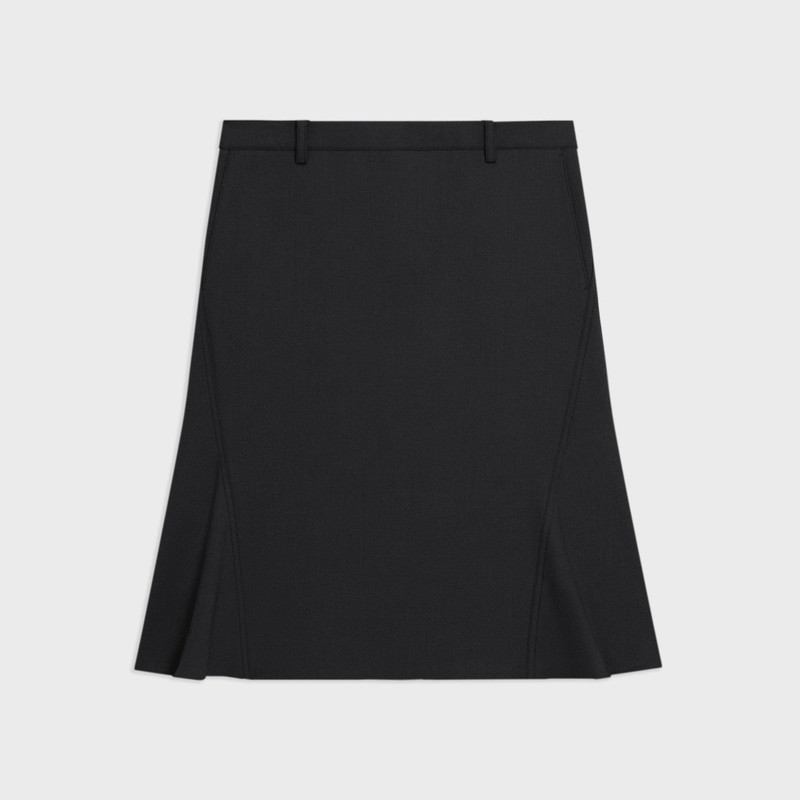 Wool Gabardine Trumpet Skirt 1