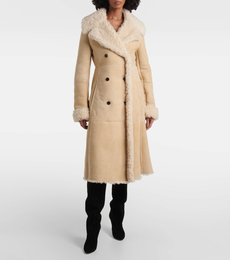 Alaïa Shearling-trimmed suede coat outlook