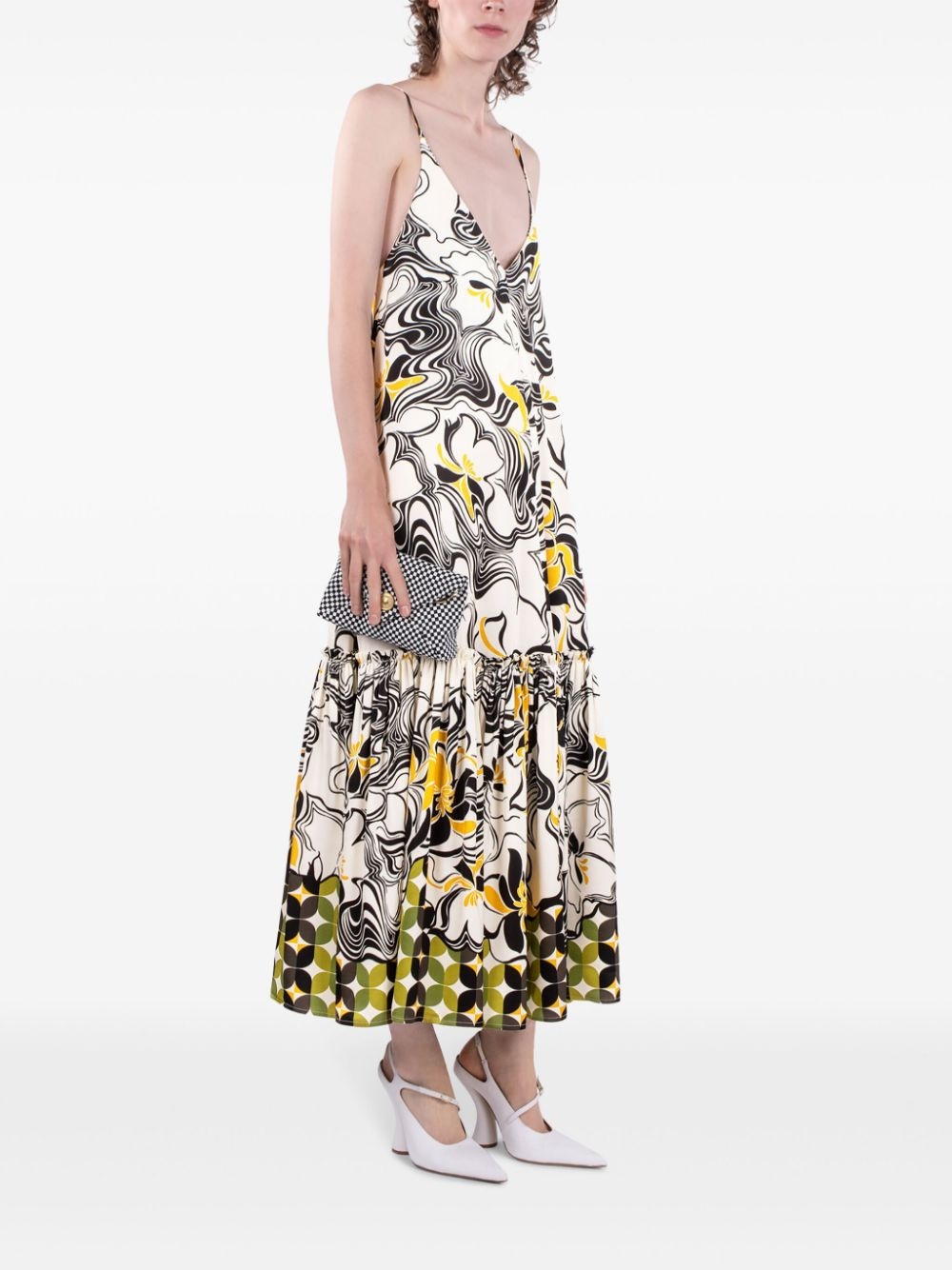 ruffled swirl-print dress - 2