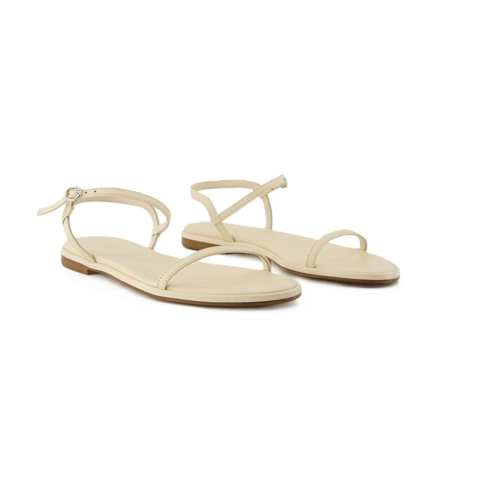WHITE LEATHER SANDALS - OPEN TOE - 2