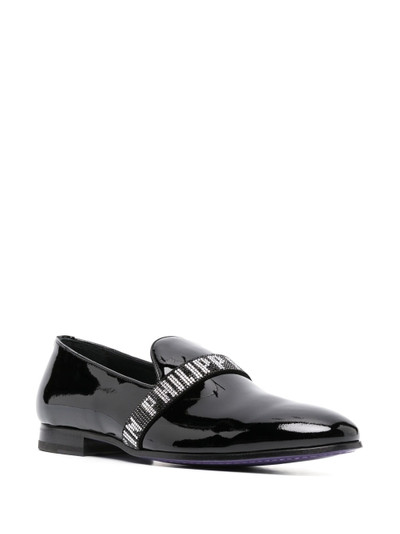 PHILIPP PLEIN logo-embellished patent slippers outlook