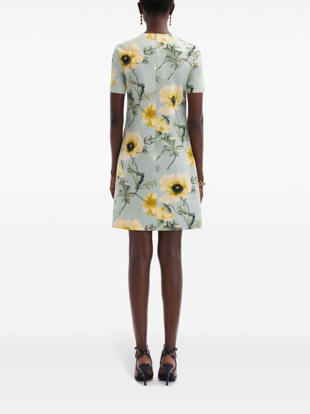 Poppy-print poplin minidress - 4