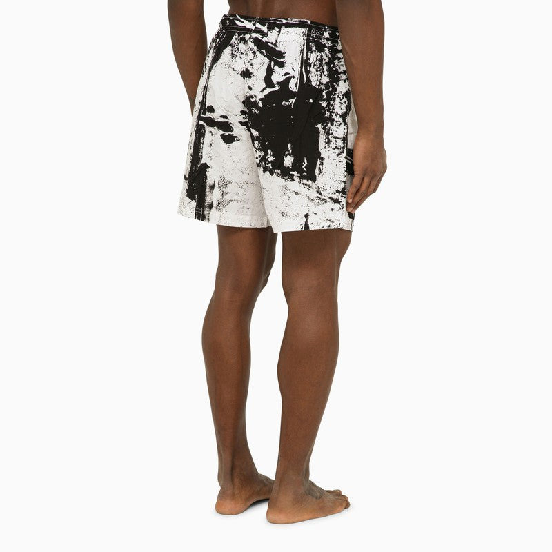Alexander Mcqueen Abstract Print Swim Shorts With Logo Men - 2