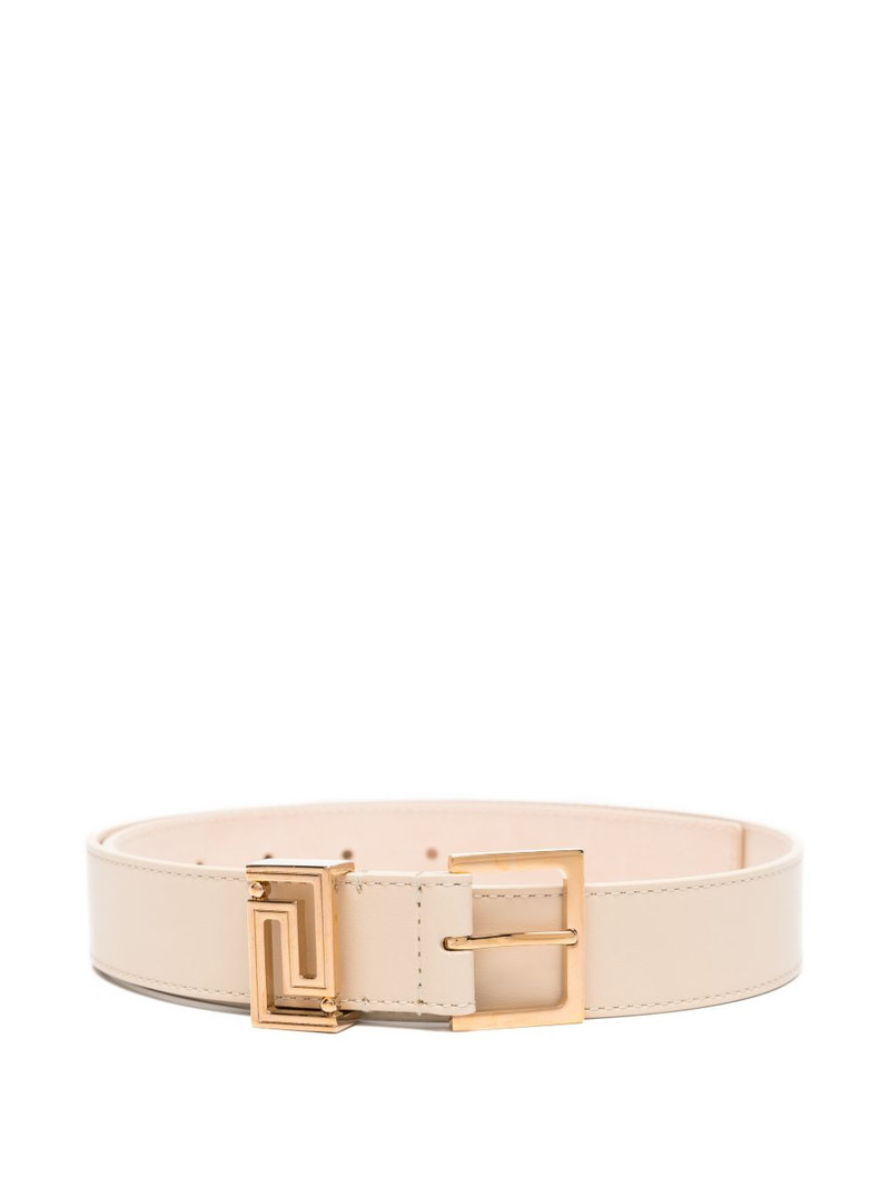 square-buckle leather belt 1
