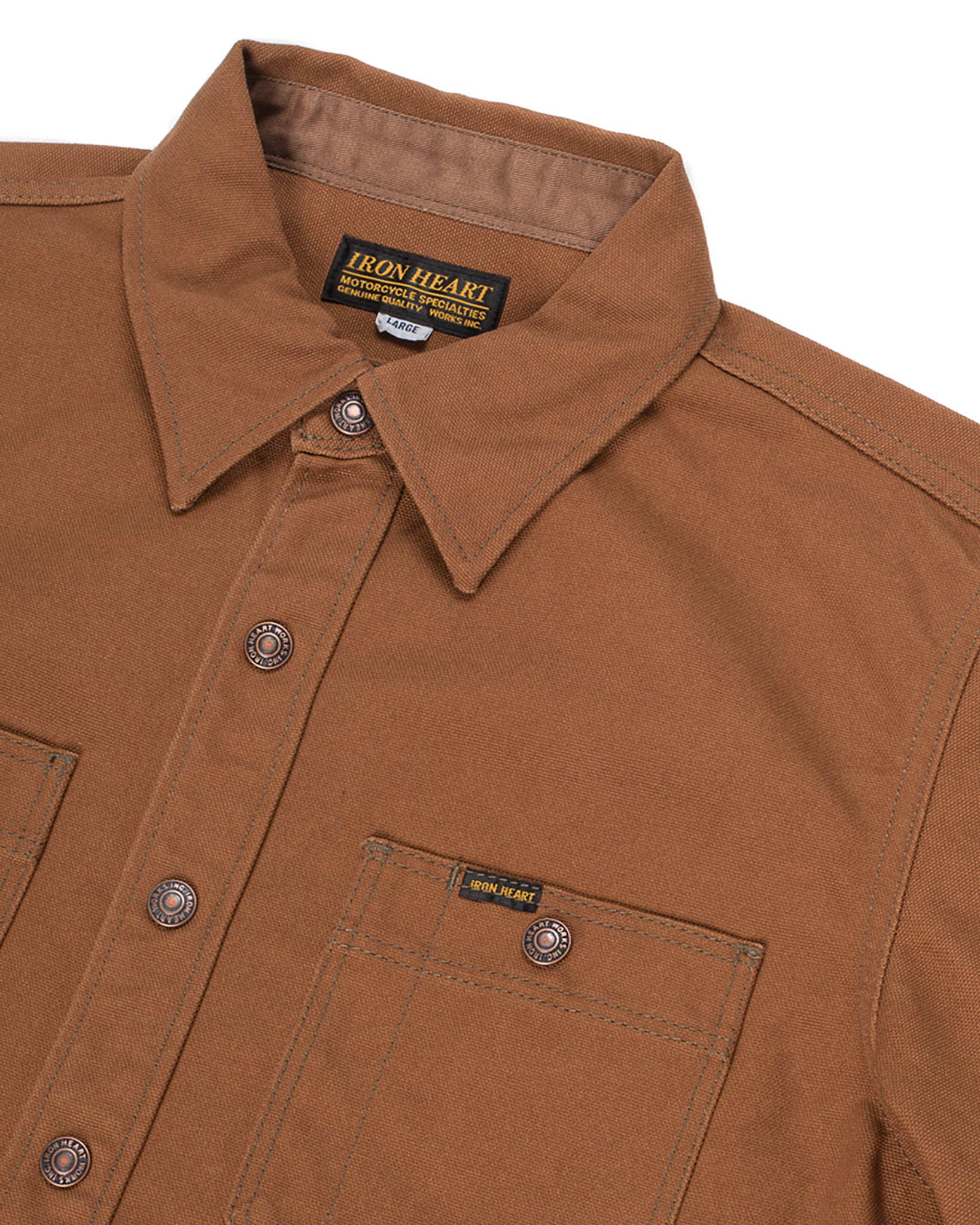 IHSH-189-BRN 17oz Duck CPO Work Shirt - "The UnTucked" - Brown - 6