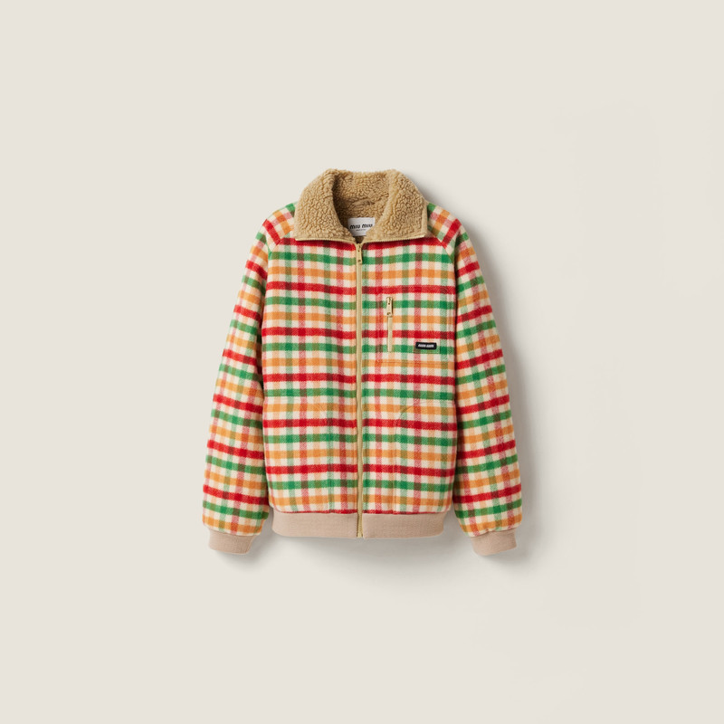 Fleece-lined checked blouson jacket 1