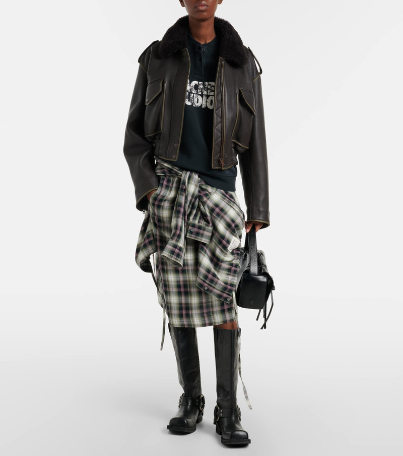 Acne Studios Distressed logo cotton fleece sweatshirt outlook