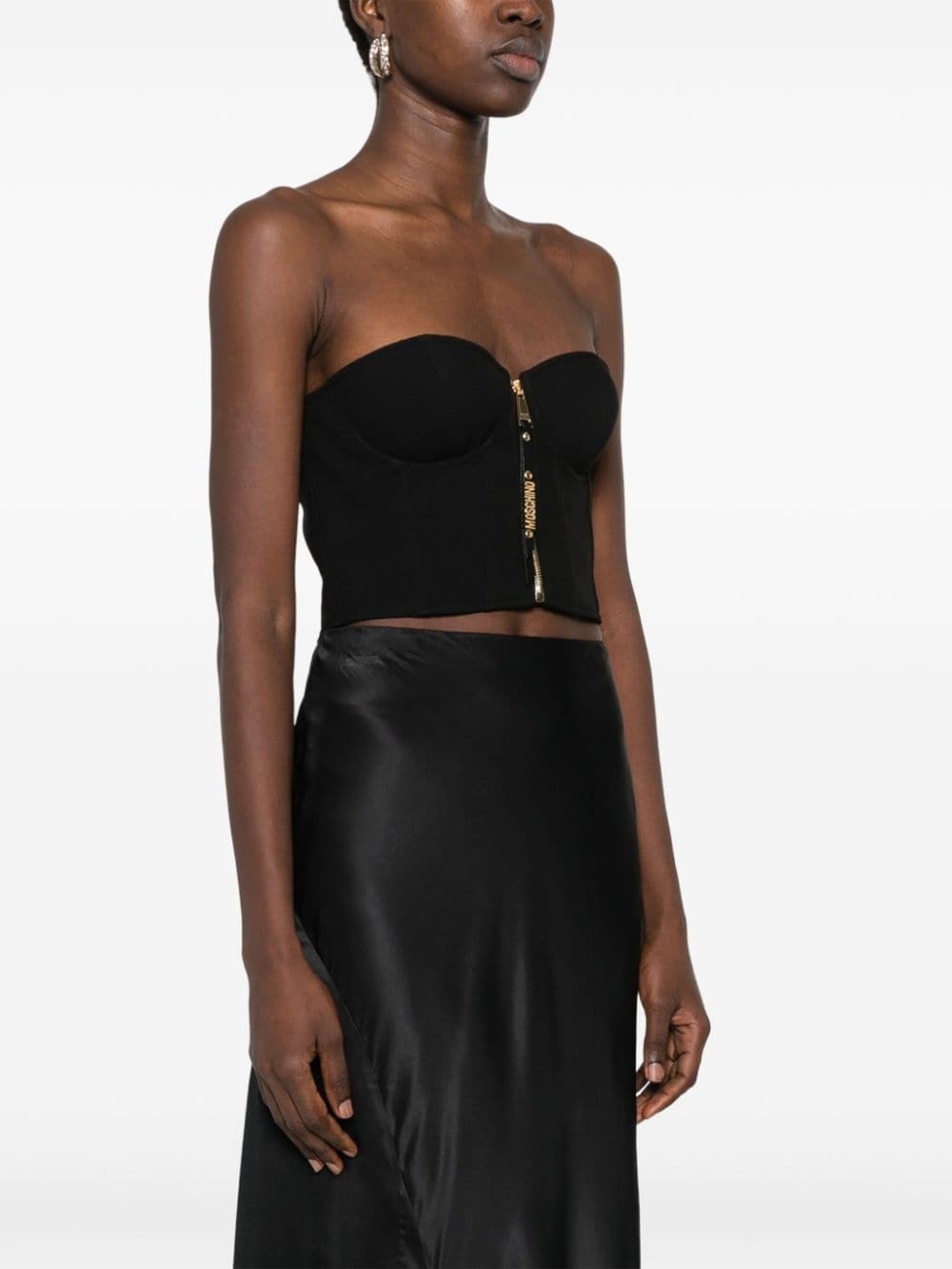 zip-fastening bustier top - 3