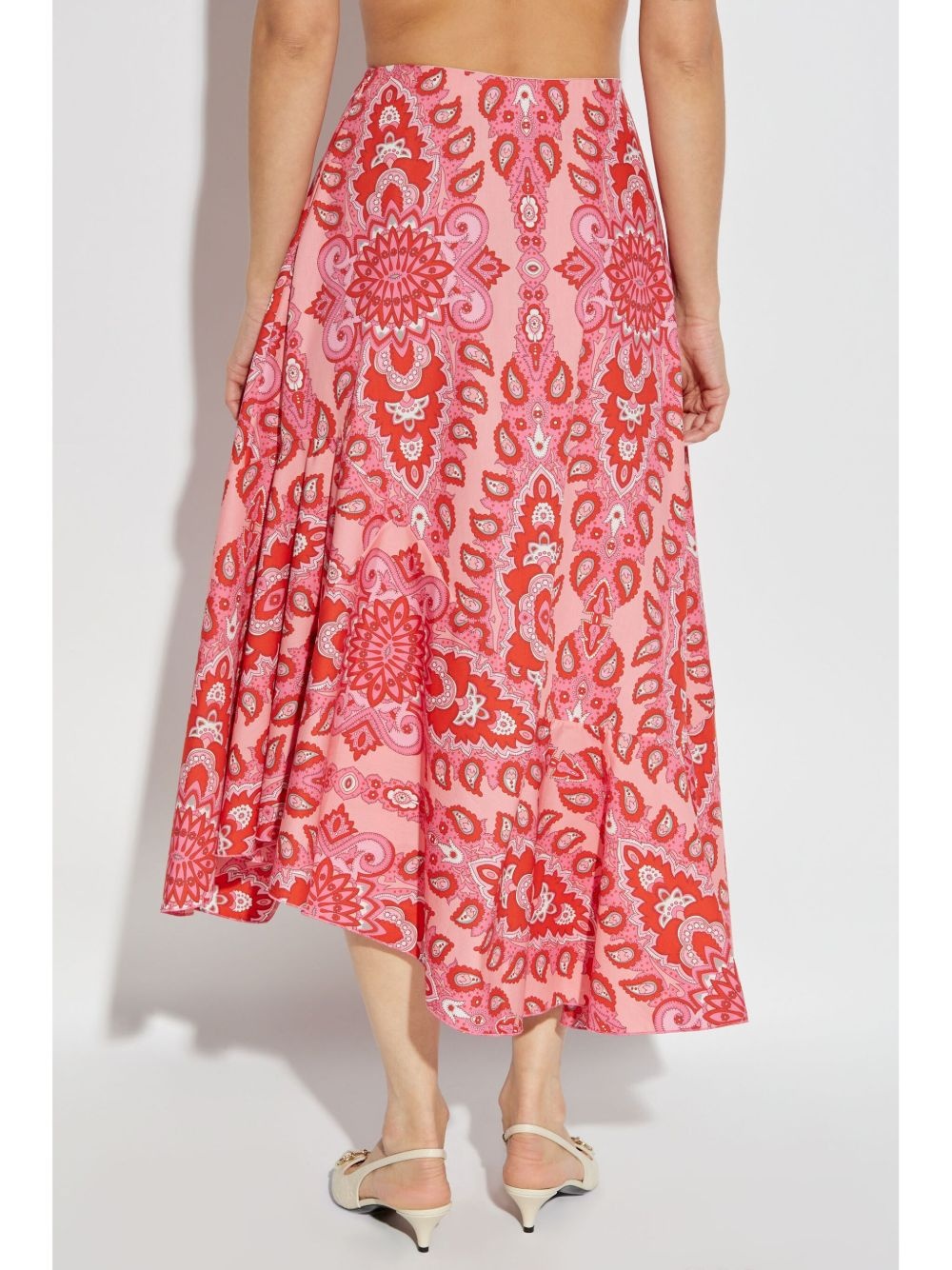 paisley-print asymmetric skirt - 4