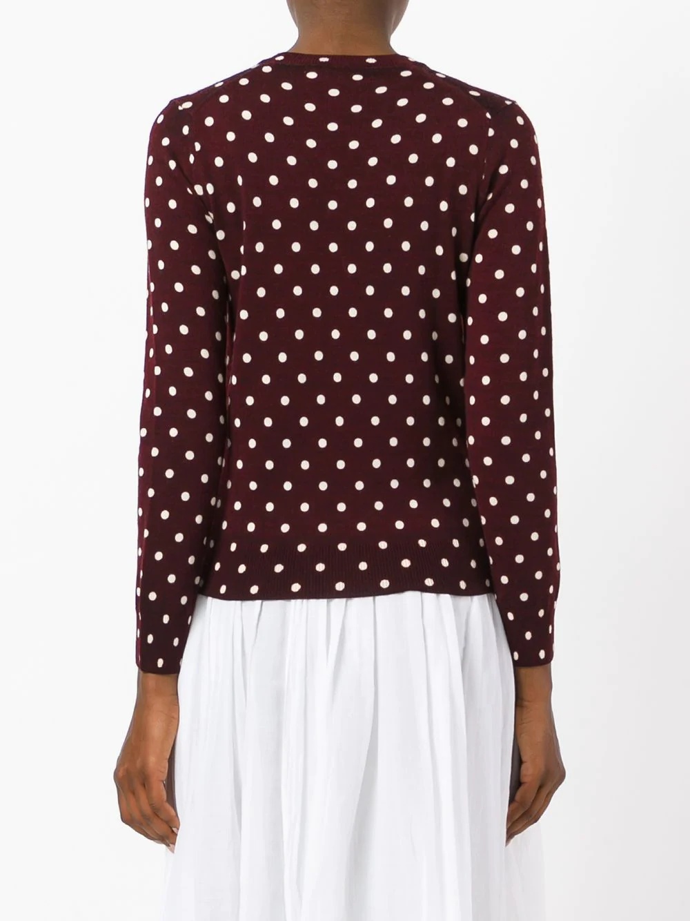 dotted V-neck jumper - 4