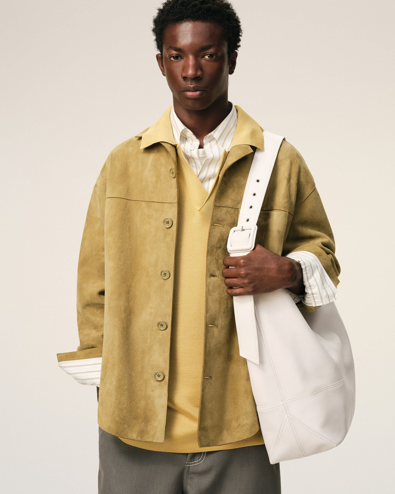 AMI Paris WHITE SOFT LEATHER ETIENNE CROSSBODY BAG outlook