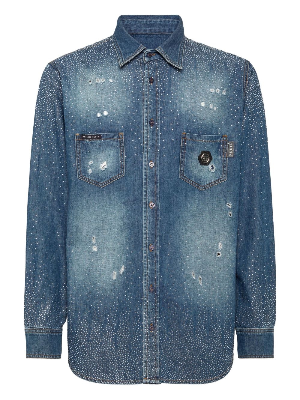 rhinestone-embellished shirt - 1
