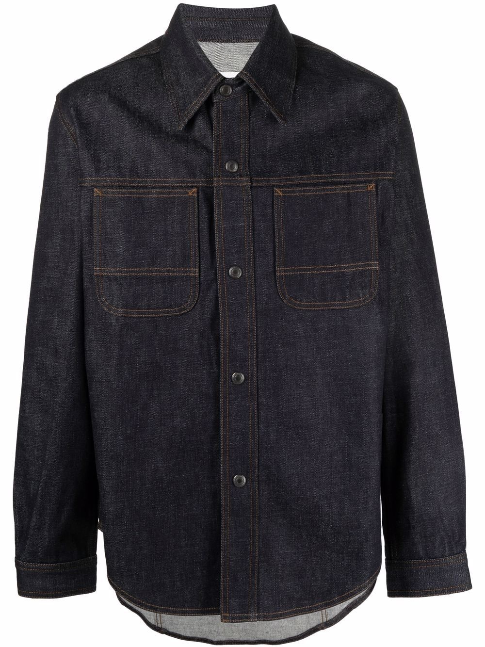 long-sleeve denim shirt jacket - 1