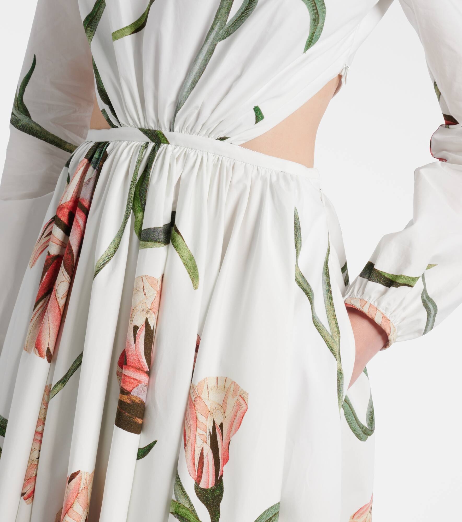 Macro Carnation cutout poplin maxi dress - 5